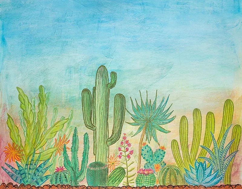 

Виниловый фон для фотосъемки с изображением кактуса