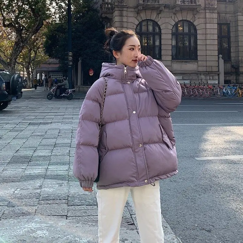 2021 new down cotton jacket women's short cotton jacket ins Hong Kong Style Korean loose cotton jacket bread jacket clearance