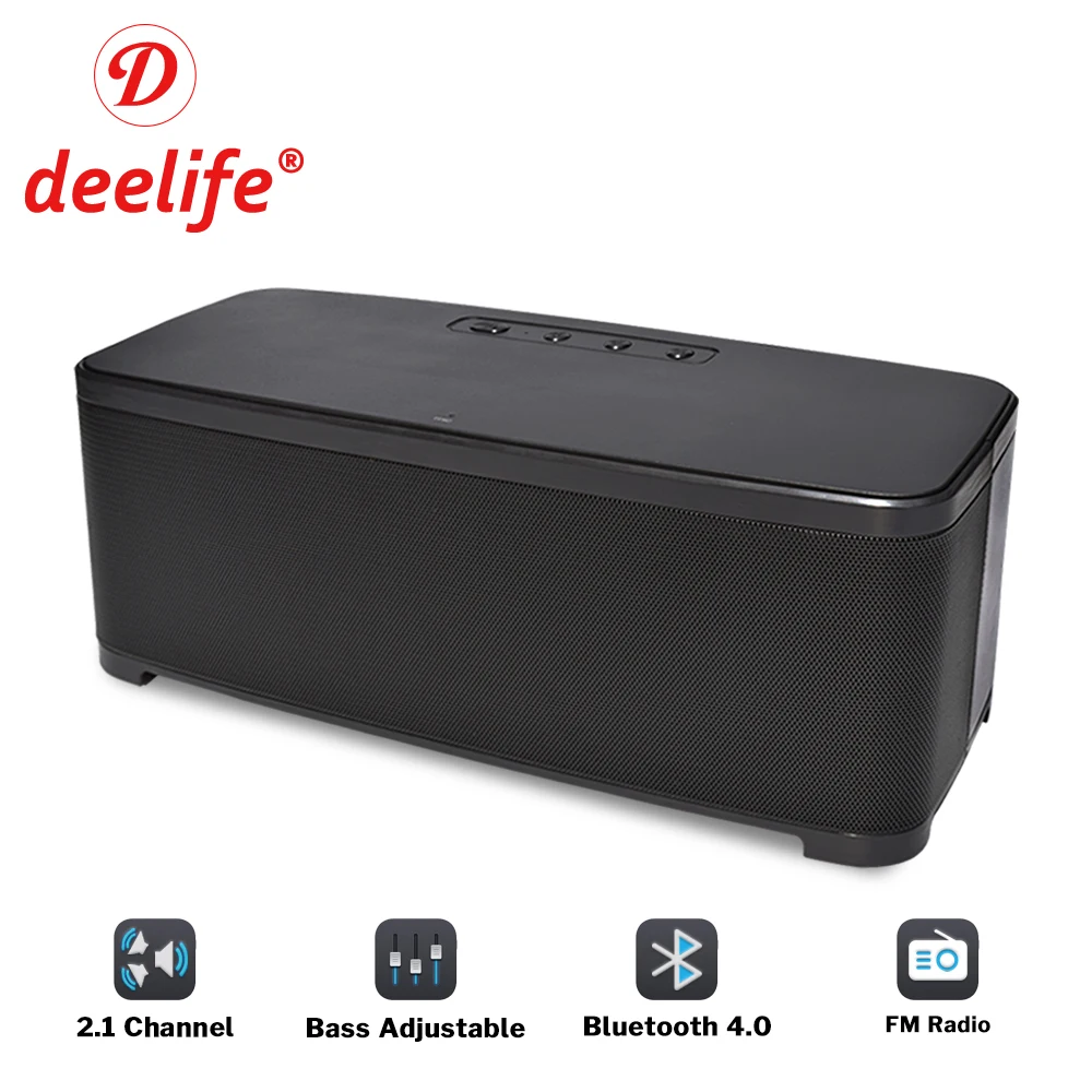 Deelife bluetooth динамик звуковая панель мощный портативный сабвуфер беспроводной бас 2