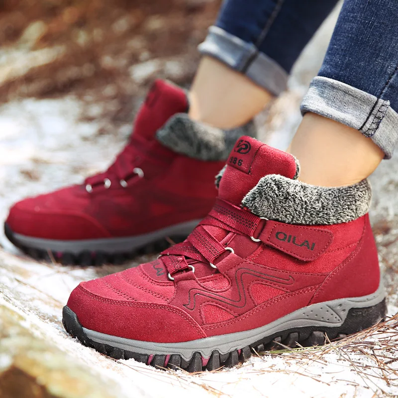 Зимние женские ботинки теплые на меху уличные Водонепроницаемые зимние