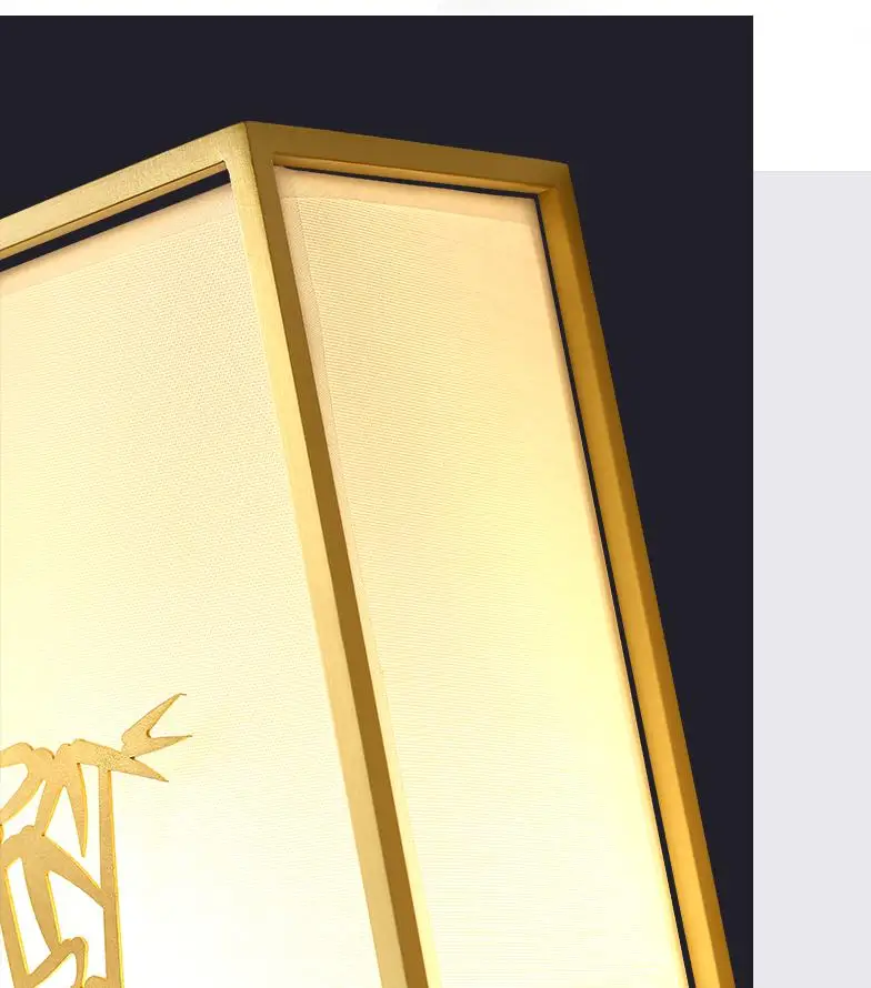 Китайский большой тканевый настенный светильник медный светодиодный бра для