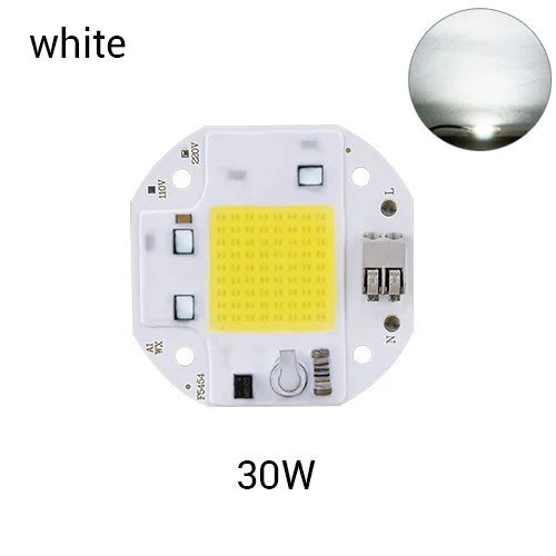 White 30W Светодиодный чип 50 Вт, 30 Вт, 20 Вт, Диодная Матрица для прожектора переменного тока 110 В, 220 В, без пайки, COB светодиодный чип, без необходимости, драйвер, сделай сам, бусины, теплый белый цвет - Испускаемый цвет: White 30W