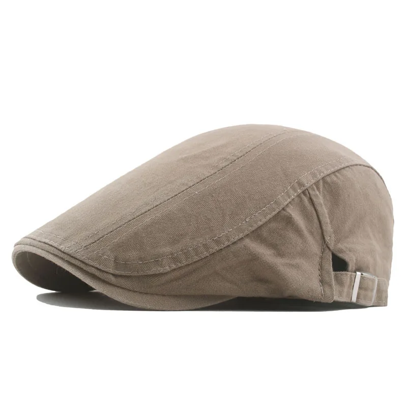 

Autumn men's cotton thin hat solid color beret outdoor sun hat