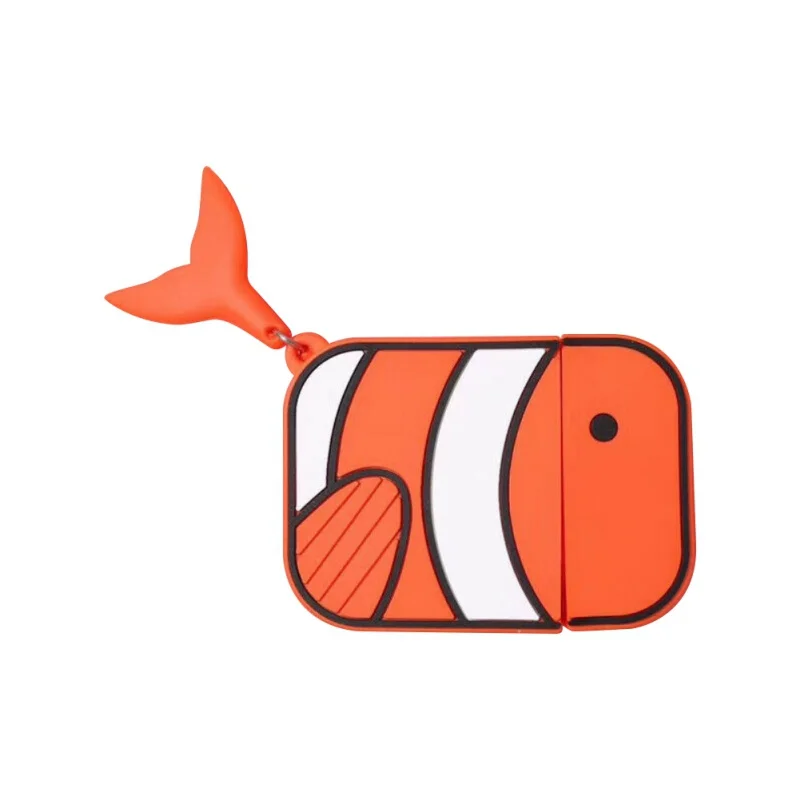 Силиконовый чехол для AirPods Pro противоударный с изображением рыбы клоун Кита