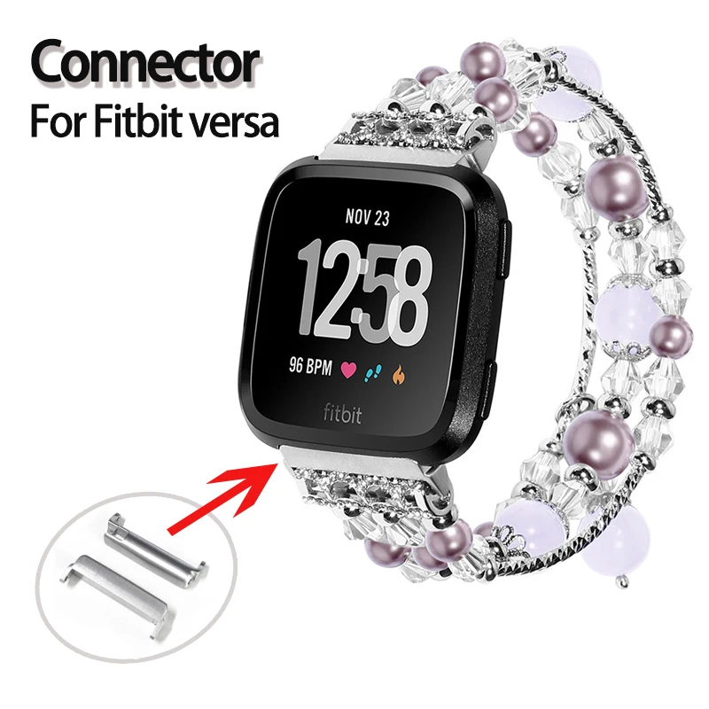 

DIY Adapter Connector For For Fitbit versa 2 Lite band watch Stainless Steel Strap adaptor accessories pin support wholesale
