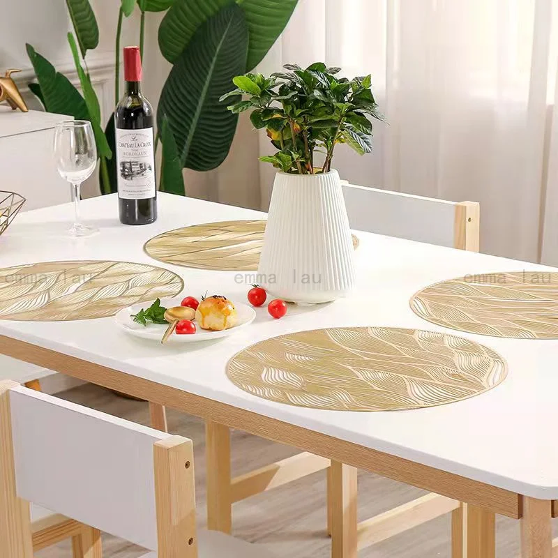 

Декоративная подставка для дома и ресторана, ПВХ изоляционная подстилка, коврик, подставка, Круглый Настольный коврик