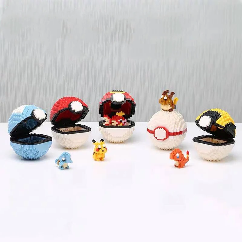 Мини Qute аниме мультфильм игра Пикачу Алмаз Сделай Сам пластиковый строительный