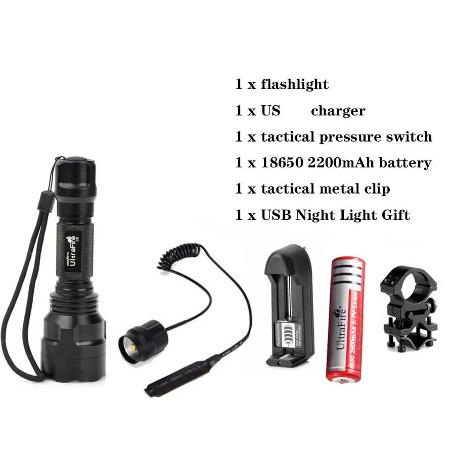 Новый C8 светодиодный XM L T6 5 Режим 18650 фонарь на аккумуляторных батареях 3800LM