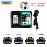 with charger bl1860 rechargeable battery 18 v 6000mah lithium ion for makita 18v bl1840 bl1850 bl1830 bl1860b lxt 400