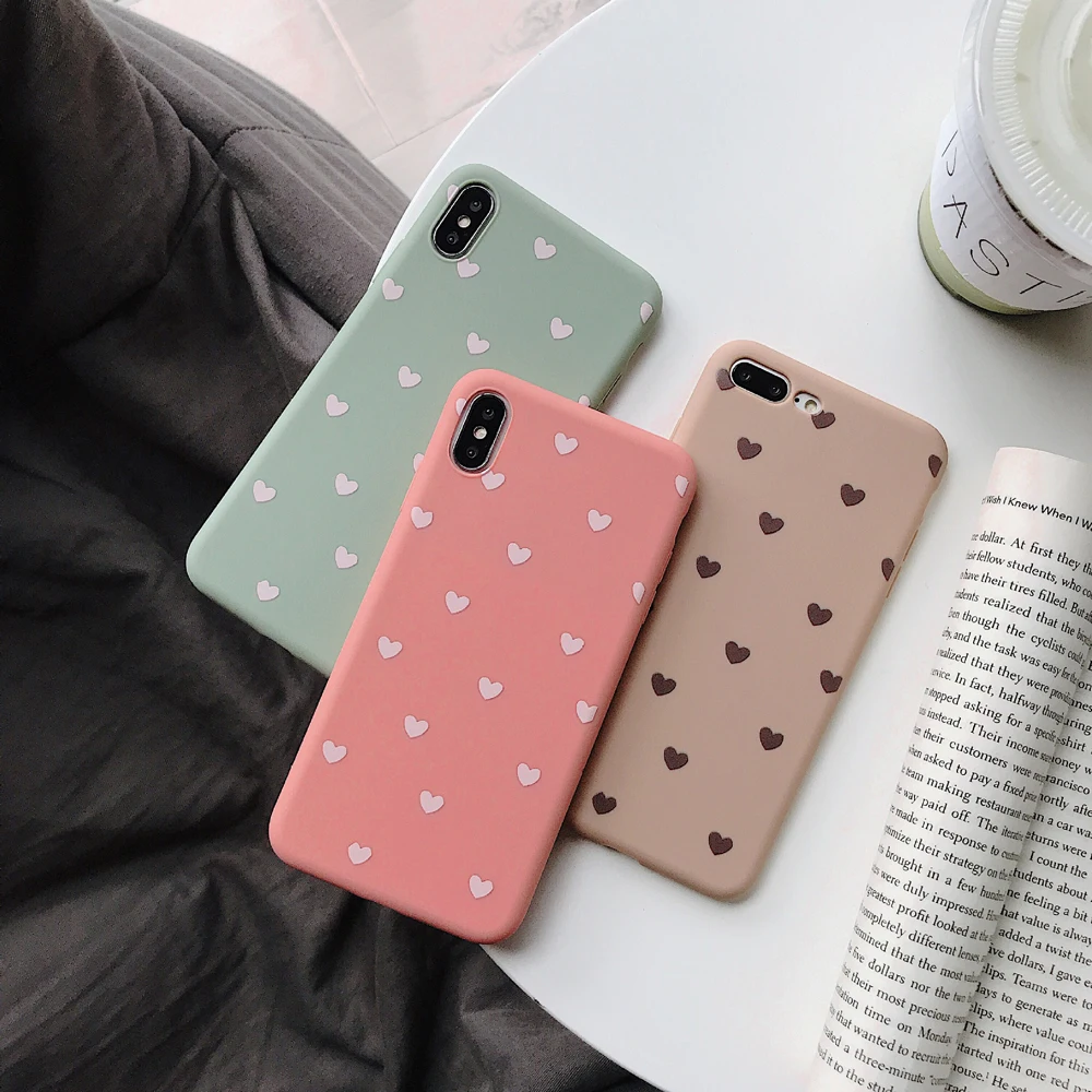 Simple Letter Phone Case For iPhone 11 Pro 6 6s 7 8 Plus X XR XS Max SE 2020 Shockproof Cute Heart Ultra Thin Full Cover Shell |
