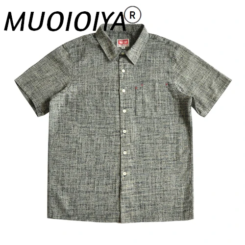 

Men Shirts Dense Stripes Shirts Vintage Shirt Short Sleeve Japanese Narrow fabric summer Casual Shirts