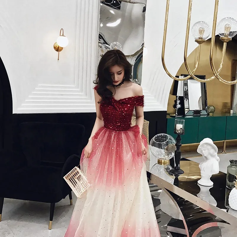 

3 Styles Burgundy Bride Wedding Dress Elegant A-line Evening Dress V-neck Maxi Dress Temperament Banquet Dress Oversize 3XL