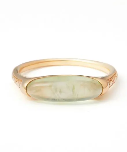 

Japanese Agete Original Oval Natural Prehnite Adaka Fresh Light Green Ring 925 Silver Female