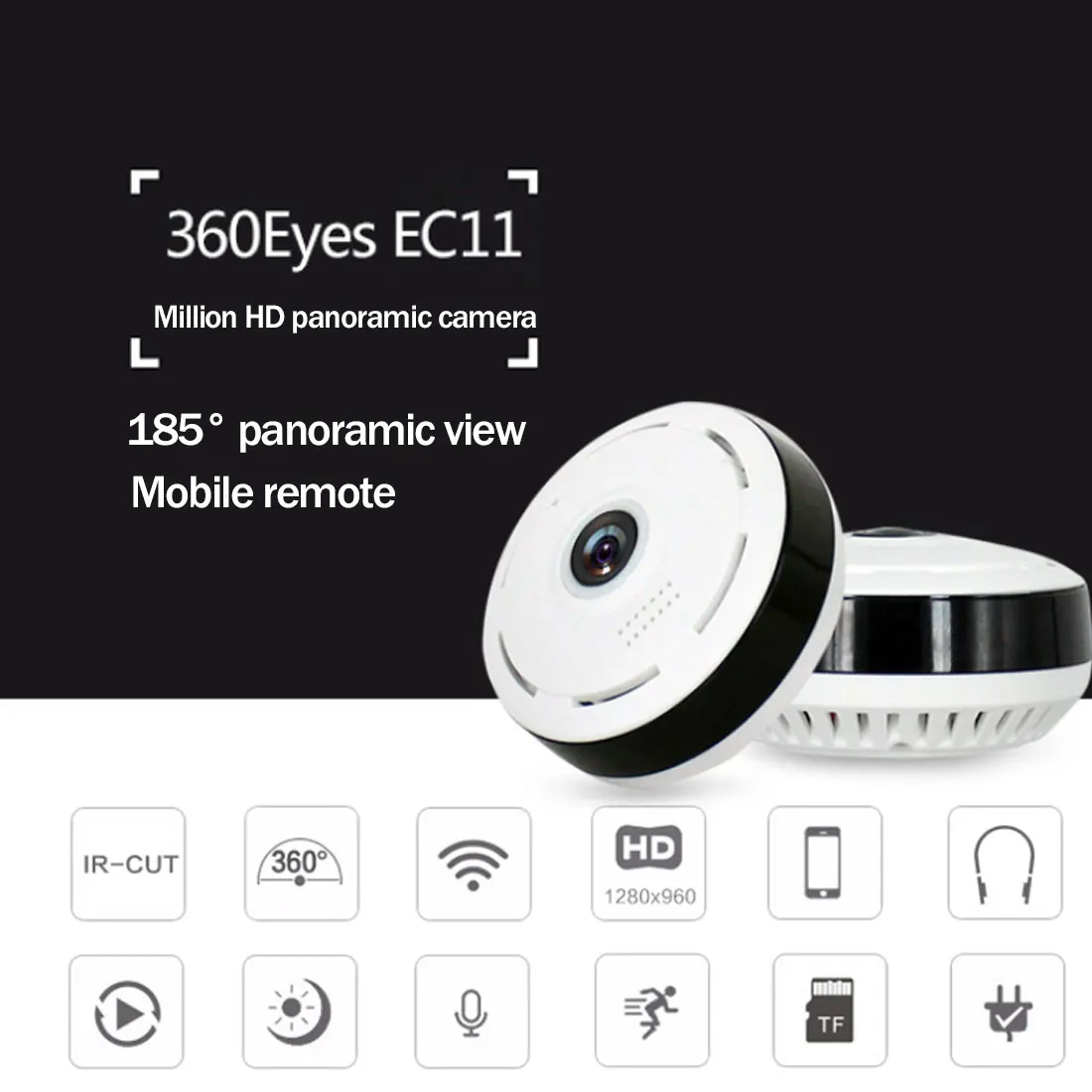 Мини Wi-Fi IP камера 960P 360 градусов панорамная PTZ беспроводная видеонаблюдения |