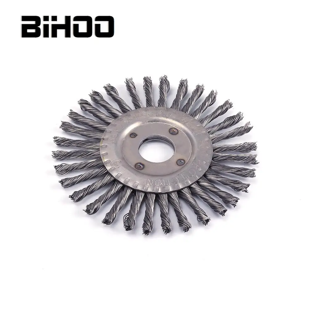 

1Pc 4/5/6" Twist Knot Steel Wire Wheel Brush Flat Type Rust Removal Wire Wheel Bore 22mm for Angle Grinder