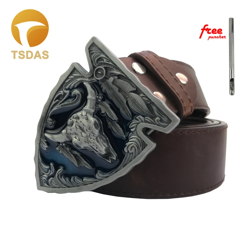 Модные роскошные мужские пряжки для ремня с головой коровы дизайнерские