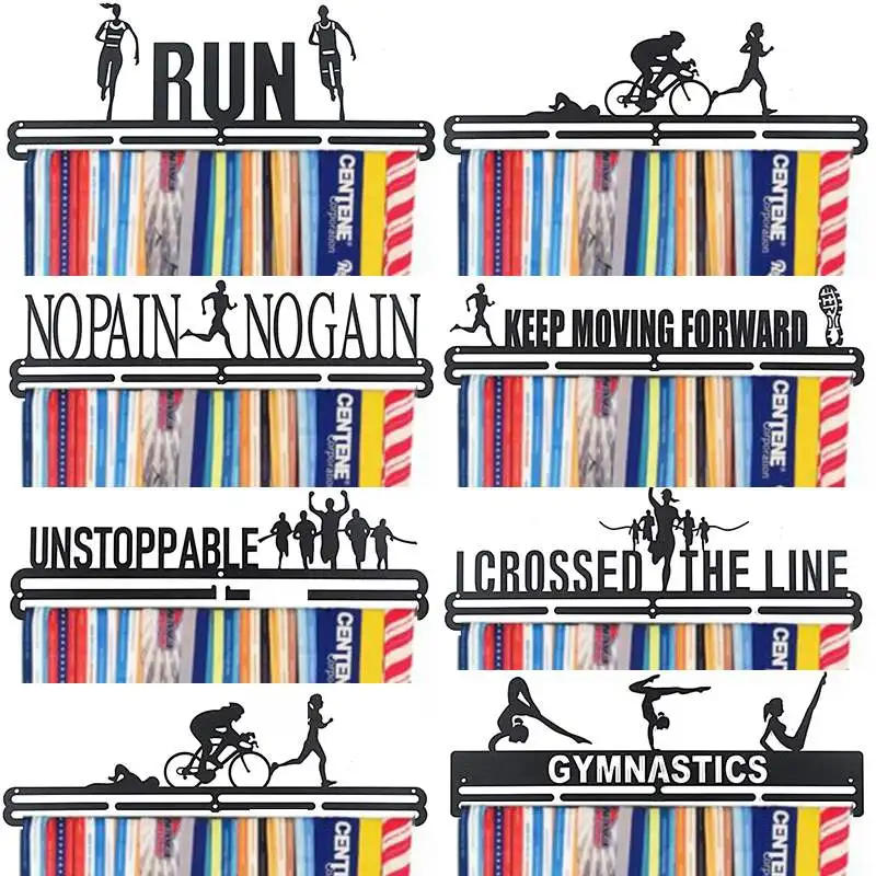 12 стилей медаль Вешалка держатель медали дисплей стойка из нержавеющей стали Бег