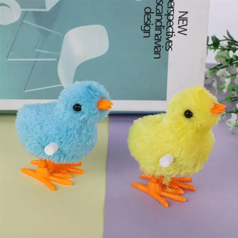 

6pcs Chicken Plush Toys Children Wind-up Playthings Interesting Clockwork Toys