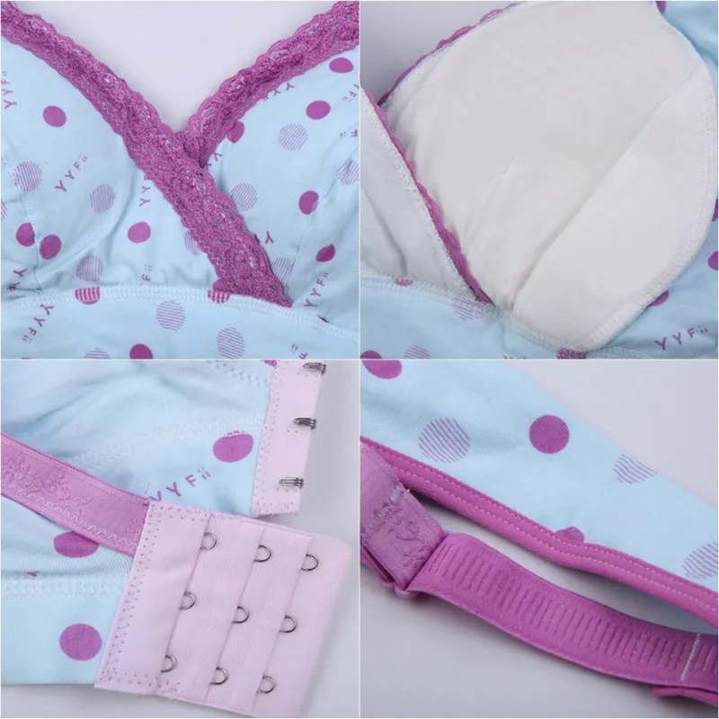 Wide Strap Anti-Slip Cotton Lingerie Seamless Cross Crop Top Wireless Breastfeeding Maternity Nursing Bras For Women | Женская одежда