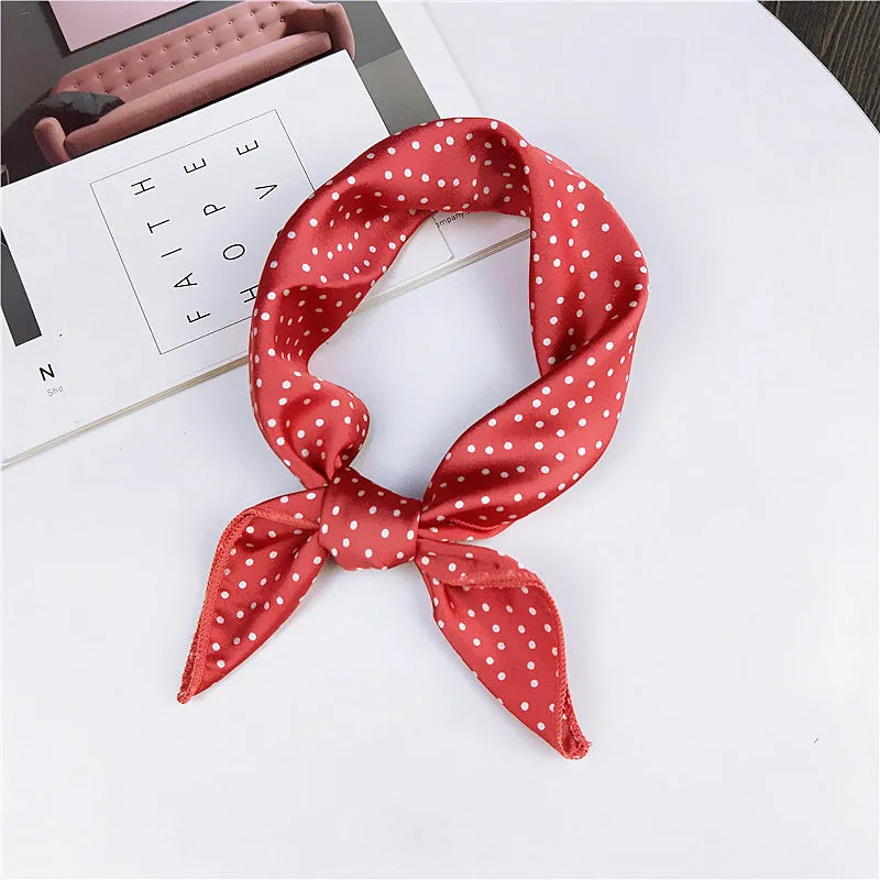 

2020 New Square Women Scarf Spring Silk Scarf Hair Tie for Business Party Elegant Small Head Neck Silk Stain Scarf