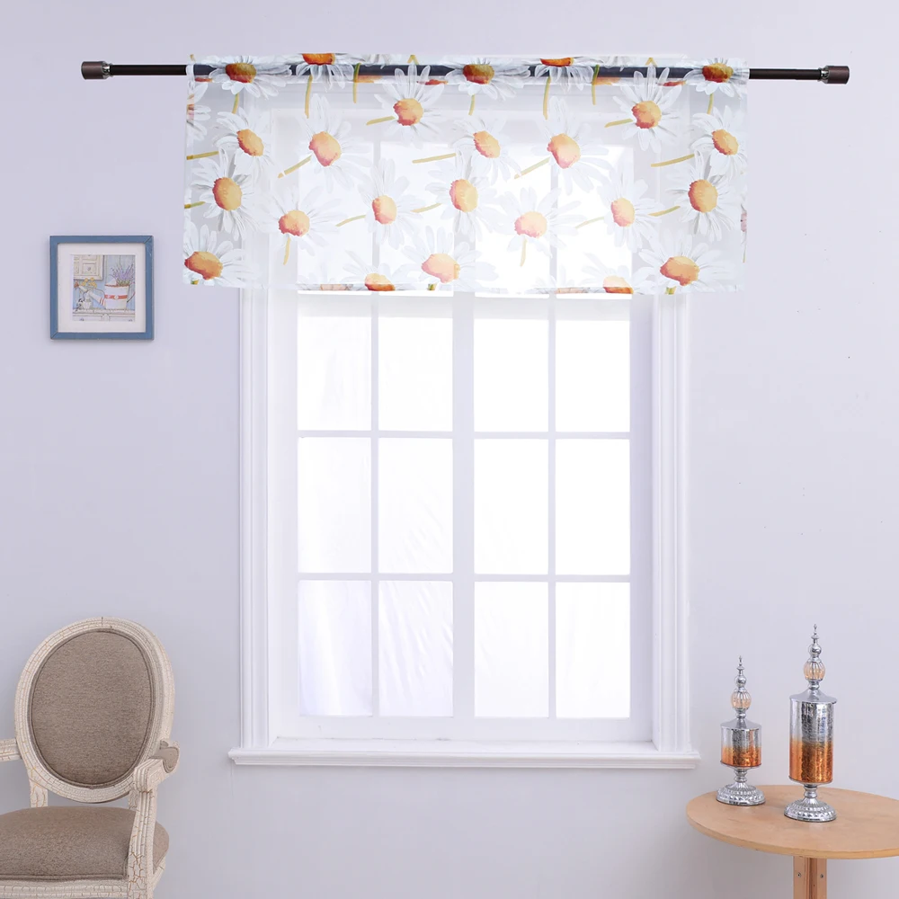 P.O.F Тюлевая занавеска с рисунком для гостиной римская цветочный Солнечный цветок