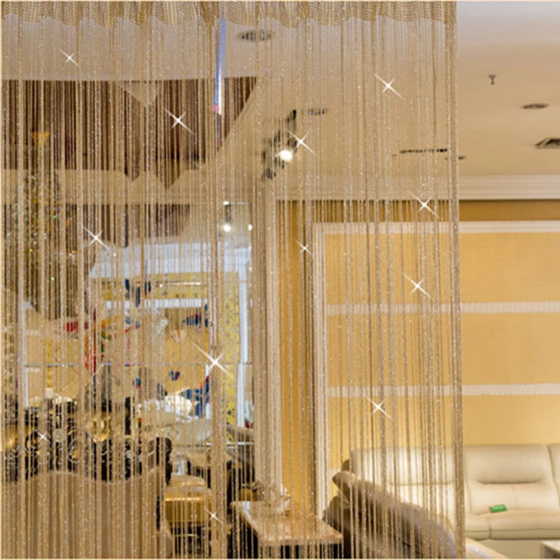 Блестящая Серебристая оконная занавеска с кисточками для гостиной дверь