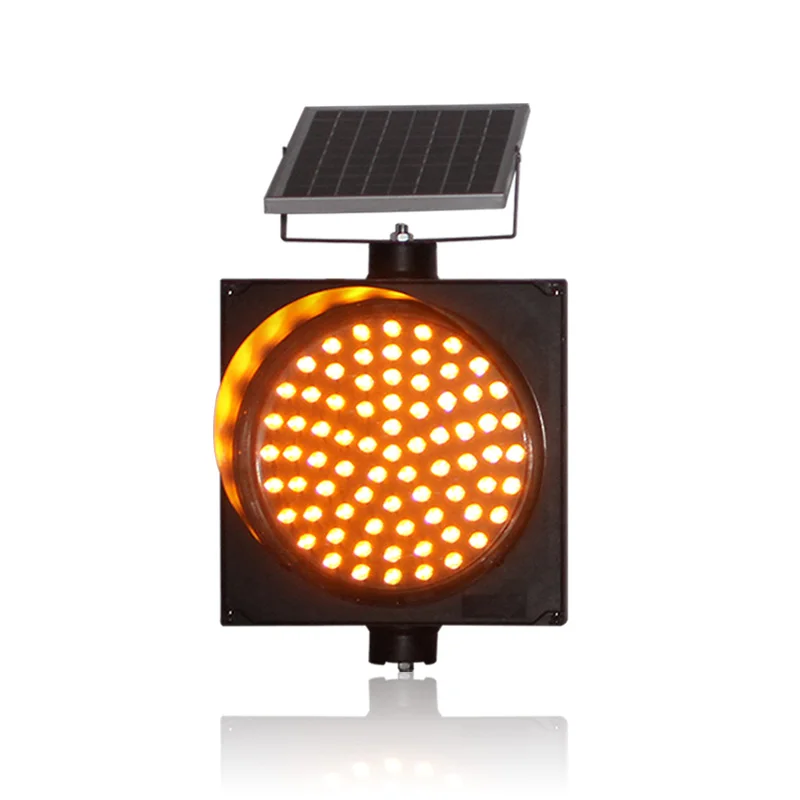 

Factory price 300mm amber traffic blinker solar energy LED flashing warning traffic light