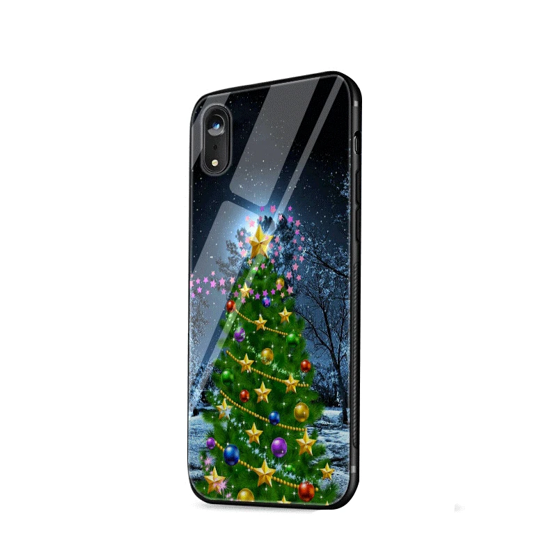 G8 Чехол для телефона из термопластичного стекла для Iphone 5, 5S, 6, 6 S, 7, 8 Plus, X, XR, XS Max, защитный чехол с изображением рождественской елки и снежинки - Цвет: G8