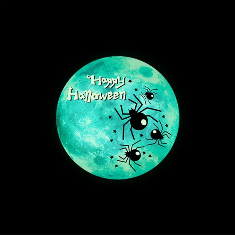 

28CM Happy Halloween Luminous Stickers Party Atmosphere Wall Stickers Fluorescent Moon Glowing Halloween Dress Up Decor Party