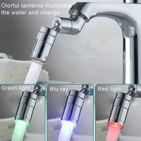 720 degree led water faucet kitchen bathroom tap faucet nozzle head change temperature sensor light faucet kitchen accessories
