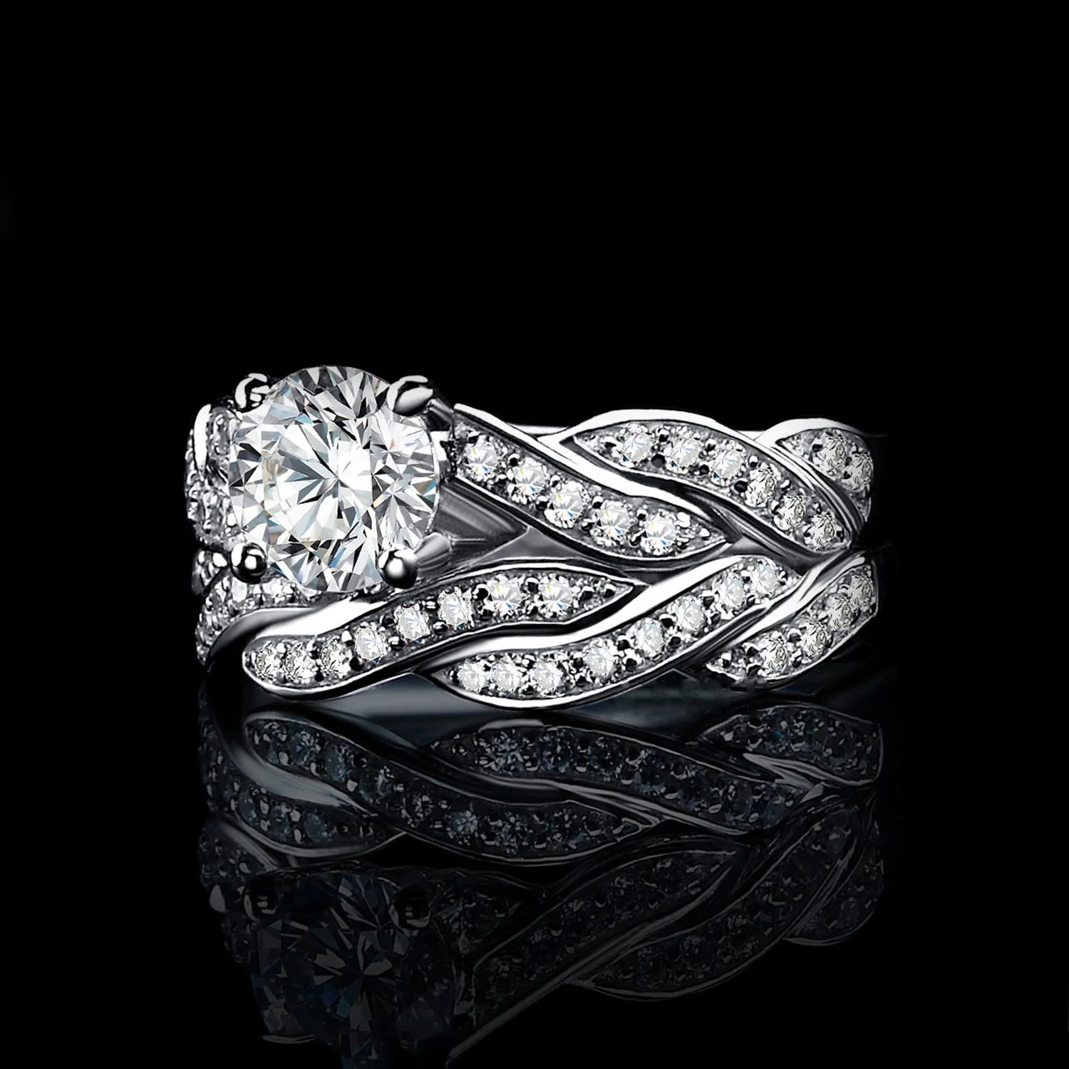 JewelryPalace Бесконечности Имитация Алмазный Годовщина Обещание Обручальное Обручальное Кольцо Невесты Набор Стерлингового Серебра 925 Ювелирных Изделий