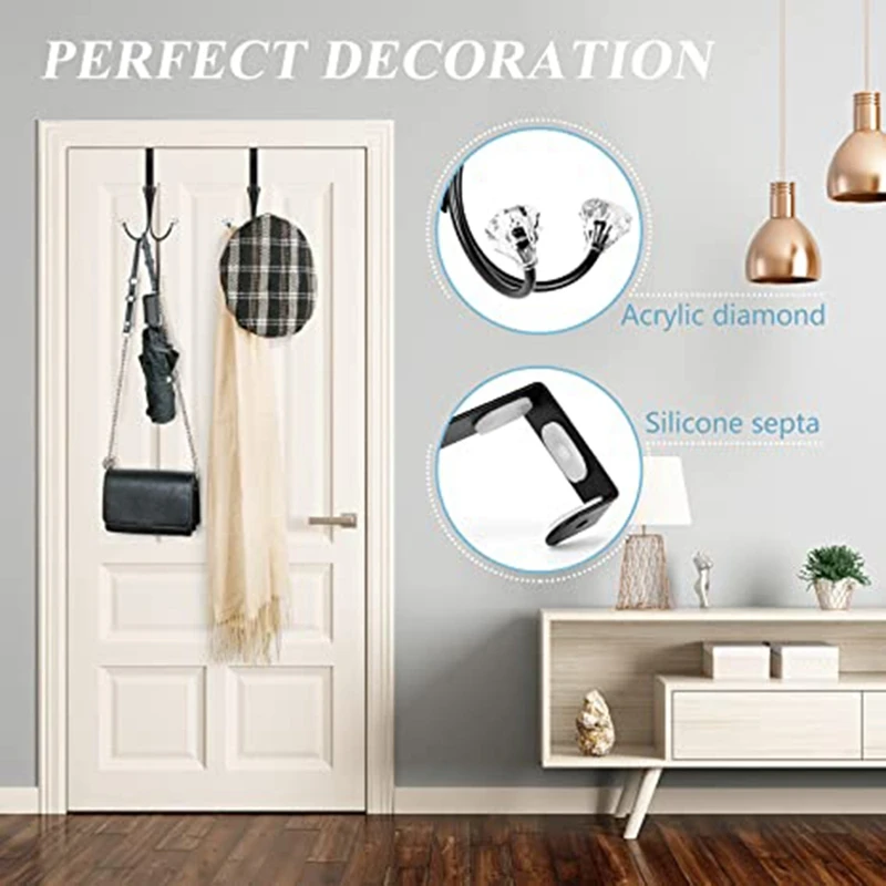 4 шт. крючки на дверь Металлический Двойной Крючок-органайзер стойка дверные