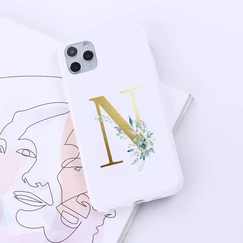 

Letter flowers words English abc Phone Case Candy Color for iPhone 6 7 8 11 12 s mini pro X XS XR MAX Plus