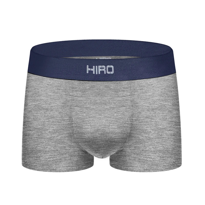 G01-Gray HIRO, сексуальное мужское нижнее белье, сетчатые трусы-боксеры, Cueca, Мужские дышащие мягкие хлопковые трусы, нижнее белье для мужчин, высокое качество - Цвет: G01-Gray