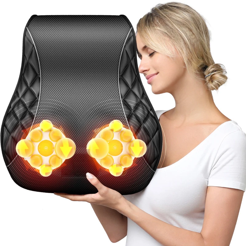 Electric Neck Back Massager Chair Cushion Pulse Vibrator Cervical Lumbar Leg Body Car Office Pain Relief Health Relax | Красота и