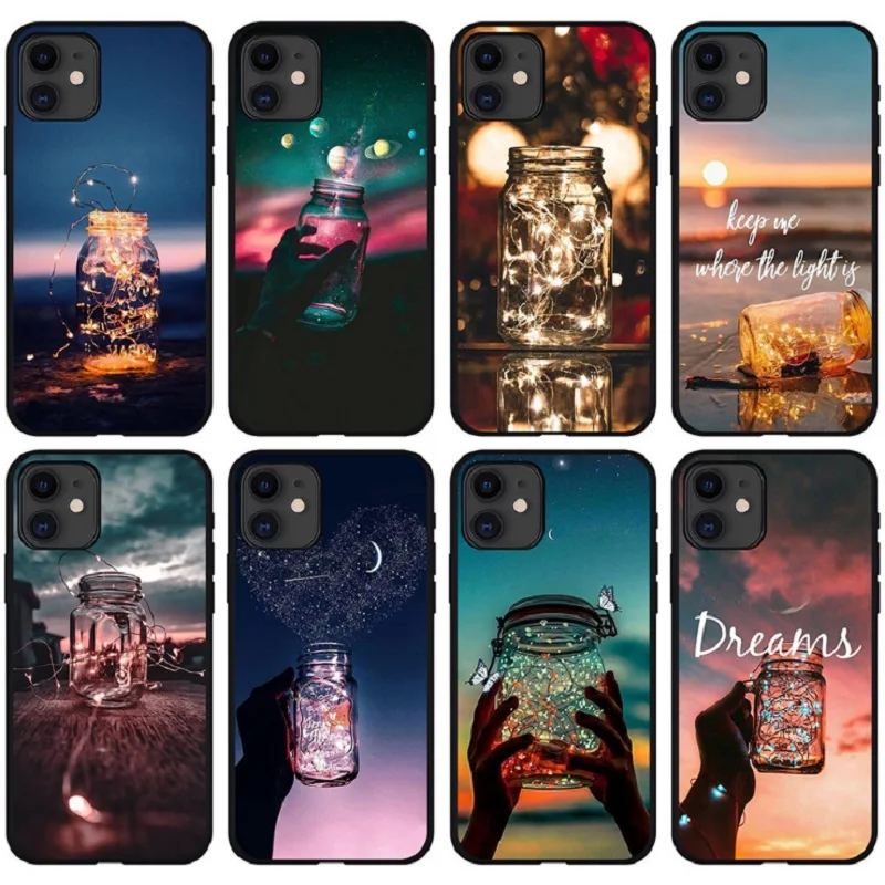 

Dreams Wishing Bottle Soft Phone Cases For iPhones 11 Pro Max X XS MAX SE 6S 7 8 Plus XR Starry Sky TPU Cover