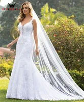 custom made 2021 new design wedding dresses mermaid open back tulle beading lace sexy formal wedding gowns co08