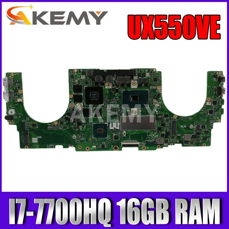 

UX550VE For ASUS UX550VD UX550VW UX550V laptop motherboard UX550VD mainboard I7-7700HQ GTX1050-4G 16GB RAM Test original