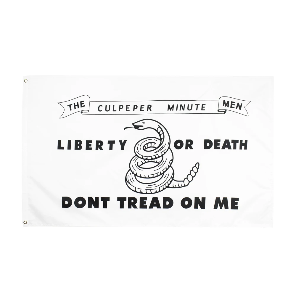 

FLAGDOM 3x5Fts 90X150cm Dont Tread On Me Culpeper Minute Men Liberty Or Death Flag For Decoration
