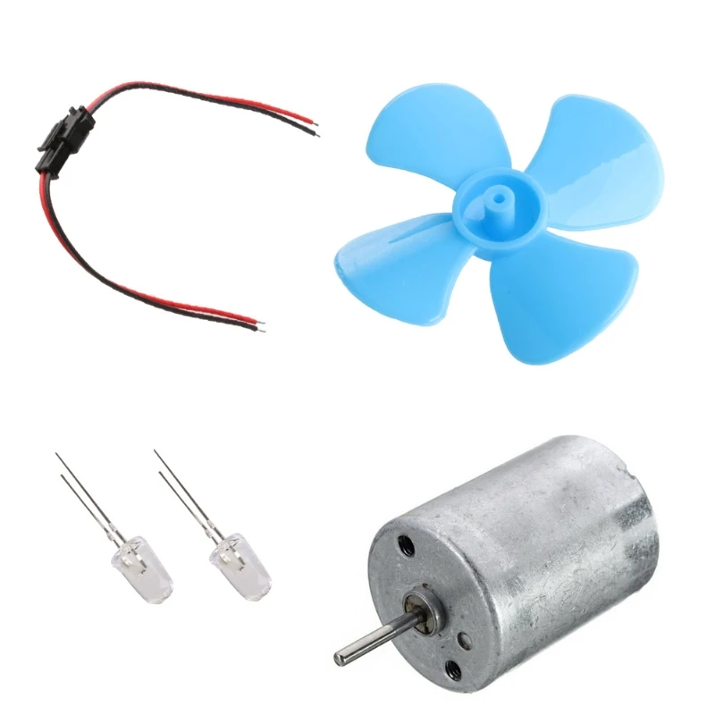 

P15D DIY Kits 6-9V Wind Turbine Micro Motor/ Mini Blue Leaf Paddle/ Diodes/ Cables