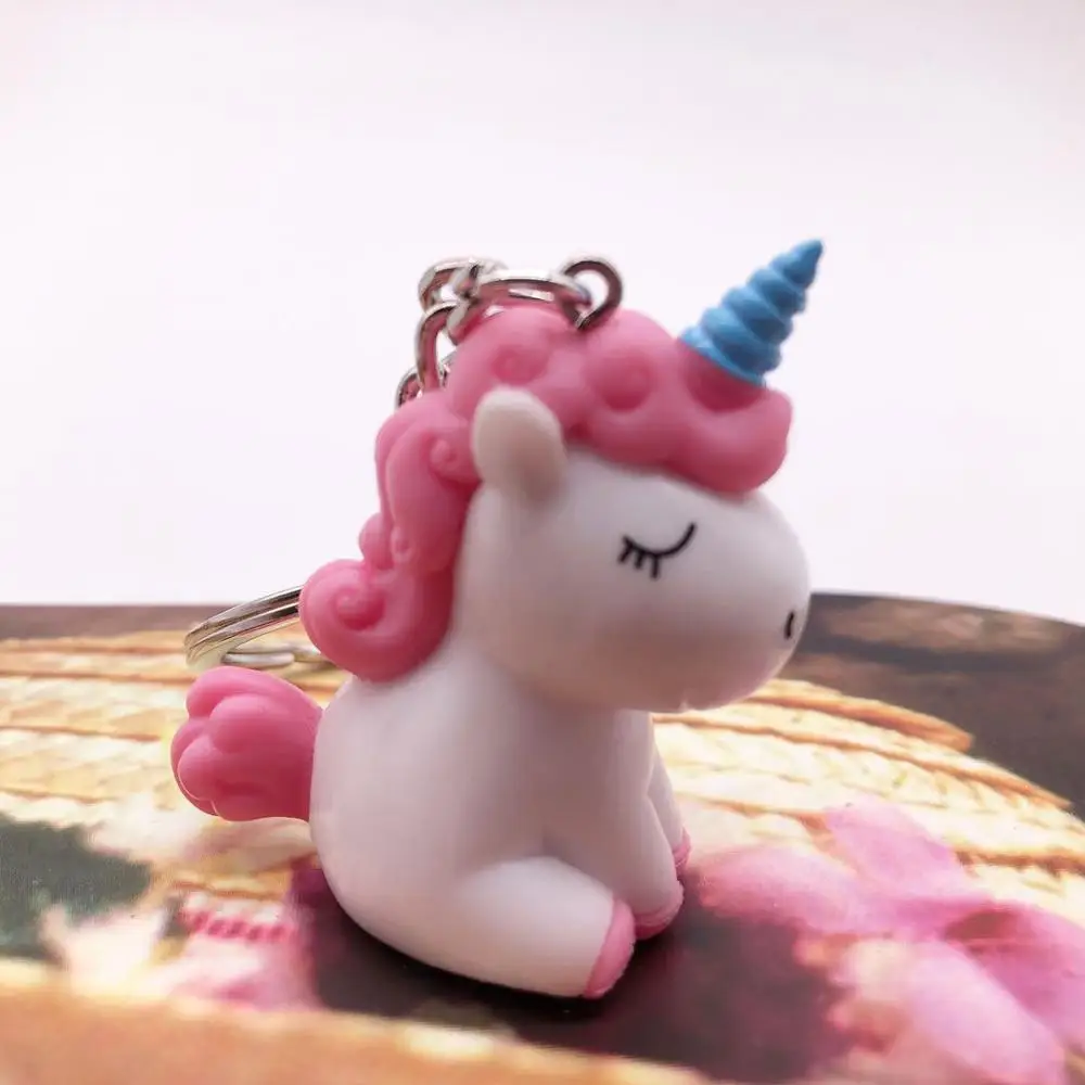 Брелки для ключей с куклой-единорогом Женский мультяшный брелок куклой розового