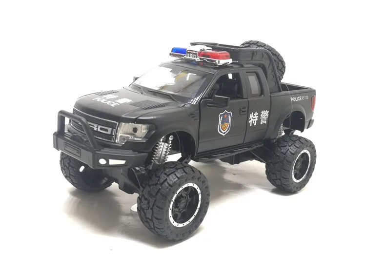 1:32 Raptor F150 пикап металлические игрушечные машинки модель с музыкой мигающий Звук для мальчиков подарки на день рождения