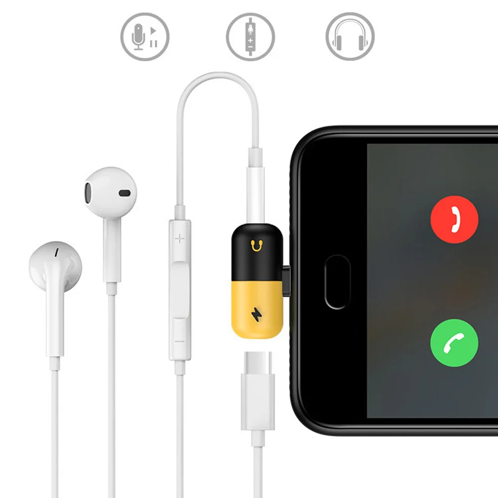 Cherie Type C To 3.5mm Aux Audio Headphone Adapter For Samsung Xiaomi Oneplus Huawei Type-c Charger Splitter Adaptador | Мобильные