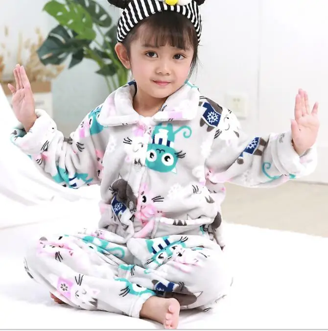 Pijama infantil inverno; детский пижамный комплект из кораллового флиса; пижама с принтом для маленьких мальчиков и девочек; детская фланелевая одежда для сна; пижамы для младенцев