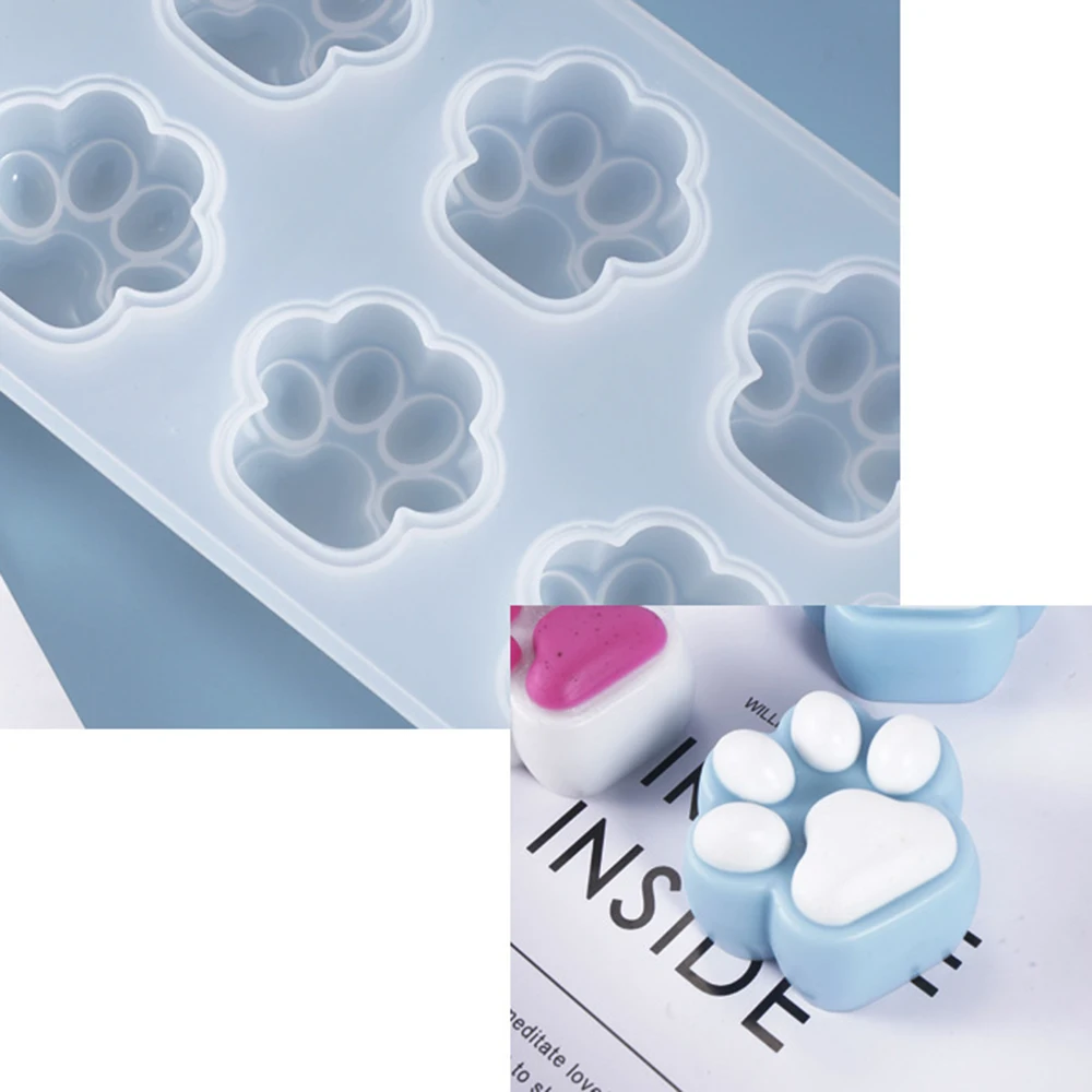 DIY кристальная эпоксидная форма полустереоскопическая кошка лапа кукла милое