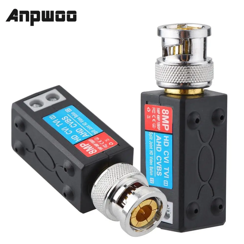 ANPWOO 1 пара AHD/TVI/CVI CCTV витой BNC пассивный видео балун трансивер Коаксиальный CAT5