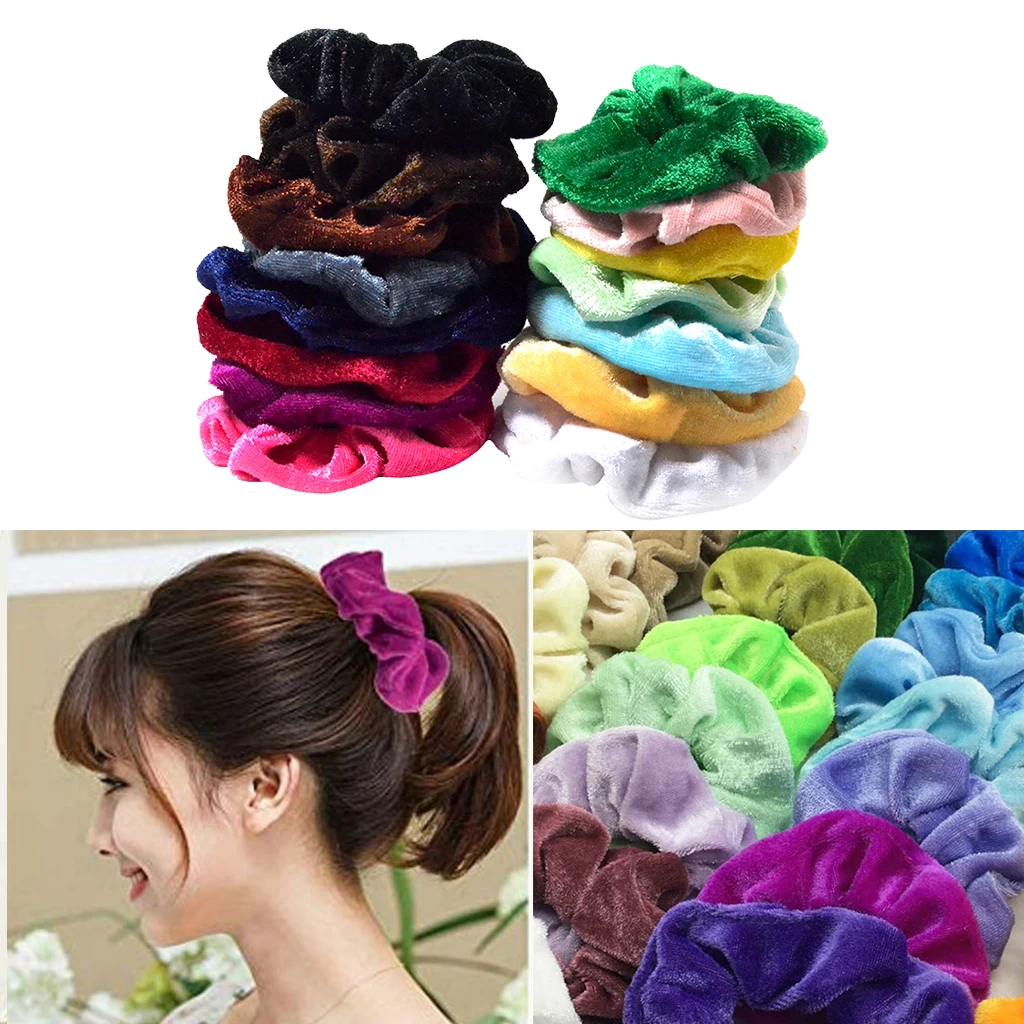 

15/5Pieces Hair Scrunchies Velvet Hair Bands Scrunchy Hair Ties