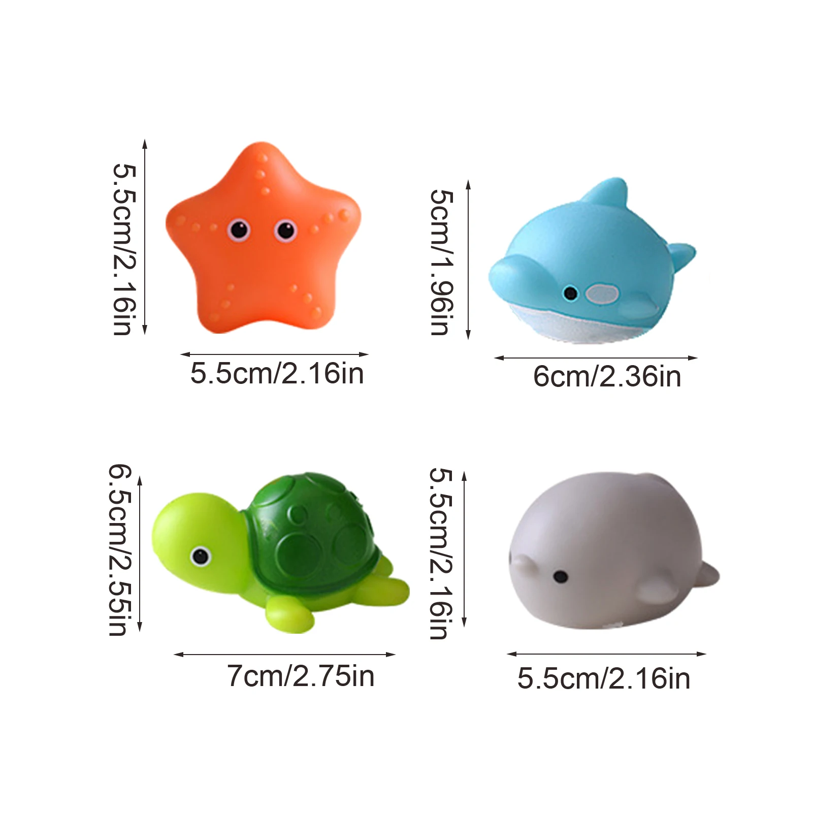 

5 Pcs/set Baby Cute Animals Bath Toy Swimming Water Toys Soft Vinyl Float Induction Light Up Kids Wash Play Funny Gift