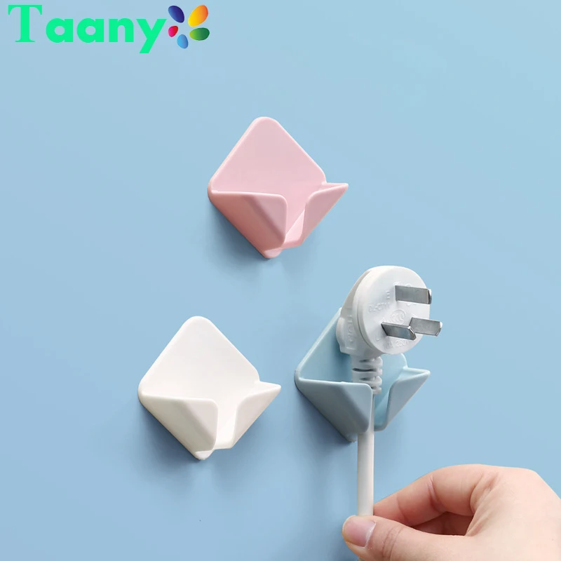 2 шт./лот для крепления на Мощность шнур стеллаж хранения Настенные Крючки кухня