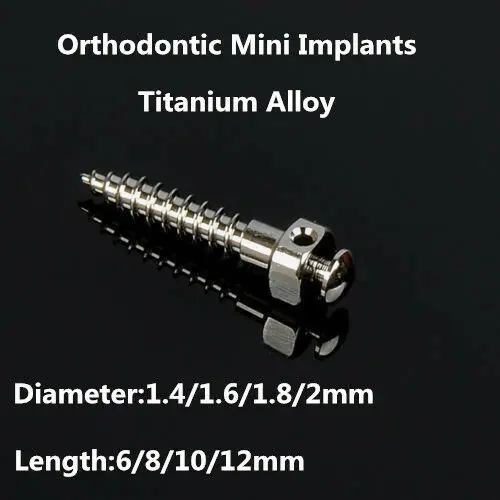 10pcs Dental Orthodontic Self-Drilling Titanium Alloy Micro Implants Mini Screws 1.4mm/1.6mm/1.8mm/2.0mm